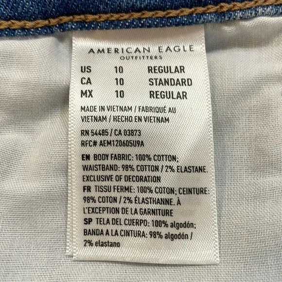 American Eagle ‘90s Bootcut Distressed Jeans 10 Regular Light Wash Denim Vintage - Picture 15 of 16